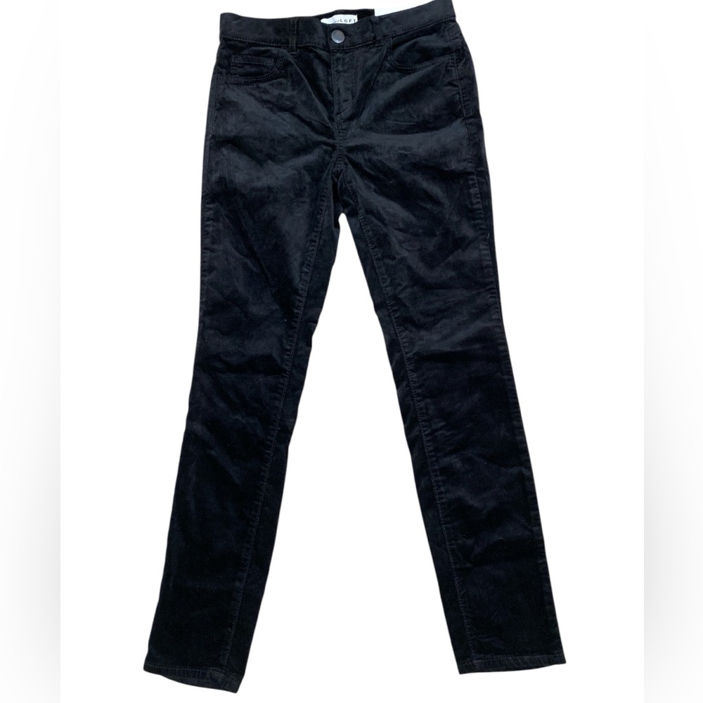 Black velvet skinny pants